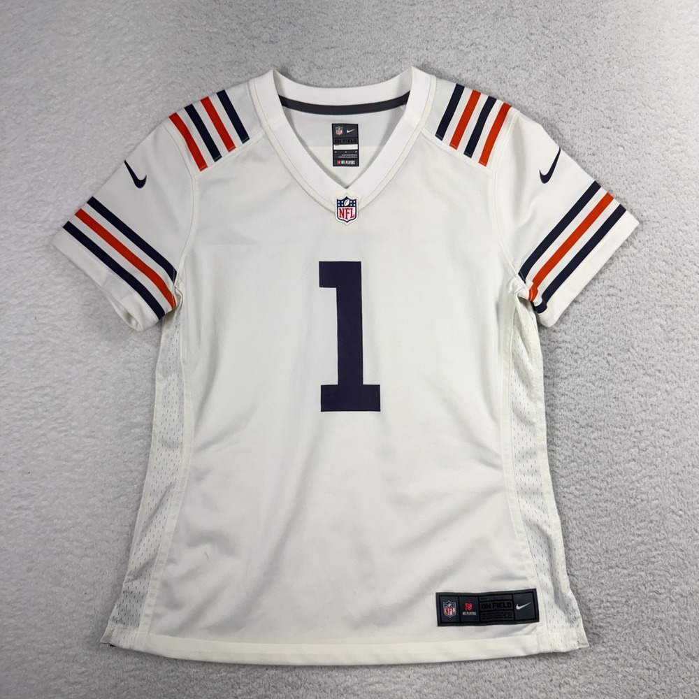 Justin Fields Chicago Bears Nike On Field Jersey White Womens Medium NFL Swoosh
